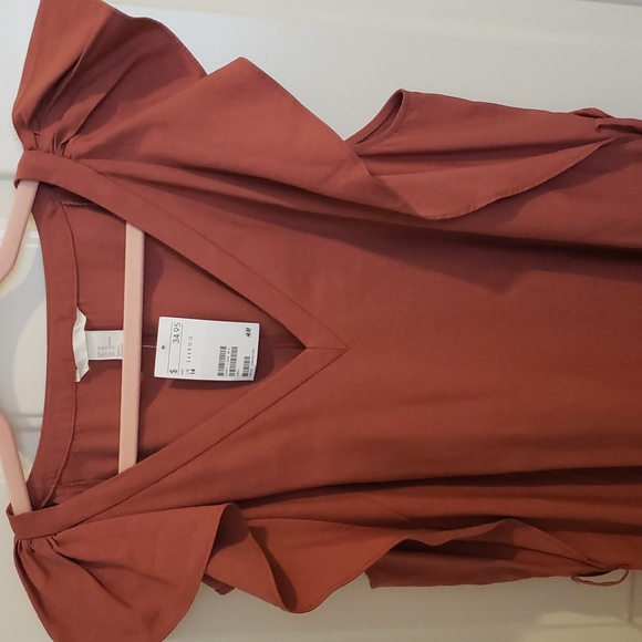 🌸H&M Women's Waist Tie Dress Sz 14 V-Neck Pullover Polyester Blend NWT🌸 - Picture 3 of 10